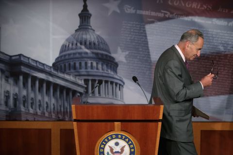 Sen. Charles Schumer, D-New York, leaves a last-minute news conference at the U.S. Capitol after Russia announced that it would grant Snowden temporary asylum on August 1. "Russia has stabbed us in the back, and each day that Mr. Snowden is allowed to roam free is another twist of the knife," he said.