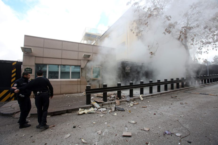 A suicide bomb goes off at the <a href="http://www.cnn.com/2013/02/01/world/europe/turkey-embassy-explosion/index.html">U.S. Embassy in Ankara, Turkey,</a> on February 1. A security guard was killed and a journalist was wounded in the attack. The Revolutionary People's Liberation Party-Front, or DHKP-C, took responsibility for the bombing. 