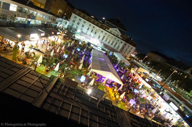 Along with gastro nights and salsa on the sand, beach volleyball under the lights is popular at Vienna's Sand in the City.