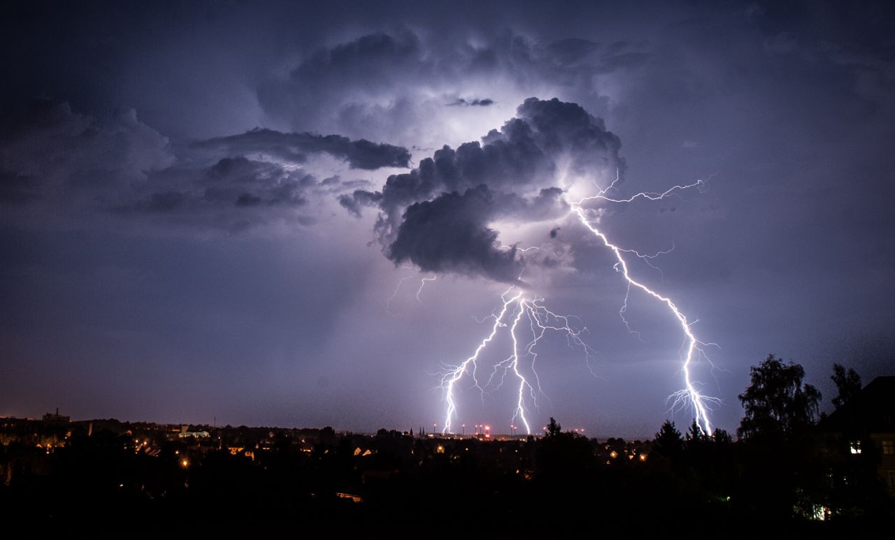 Lightning illuminates the sky near Görlitz, Germany, on Sunday, August 4. 
