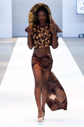 Ronke Ademiluyi, founder of Africa Fashion Week London, says the event's main goal is to bring attention to designers. "To showcase their creativity to the world so they get more global recognition for what they do and more appreciations for their brands as well." <em>Outfit: Lady Curvez.</em><br />