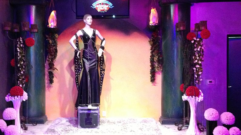 Theater-quality lights, sound and fog machines bedeck the altar, stage crafted after KISS's "Love Gun" album cover. And yes, you can have your ceremony performed by a Gene Simmons lookalike.