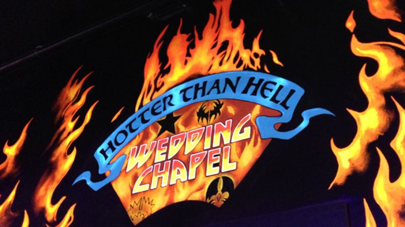 If your style is a little bit -- OK, a lot -- rock 'n' roll, consider the <a  target="_blank" target="_blank">Hotter Than Hell Wedding Chapel</a>, conveniently located at the KISS-themed Monster Mini Golf course across from the Hard Rock Hotel.