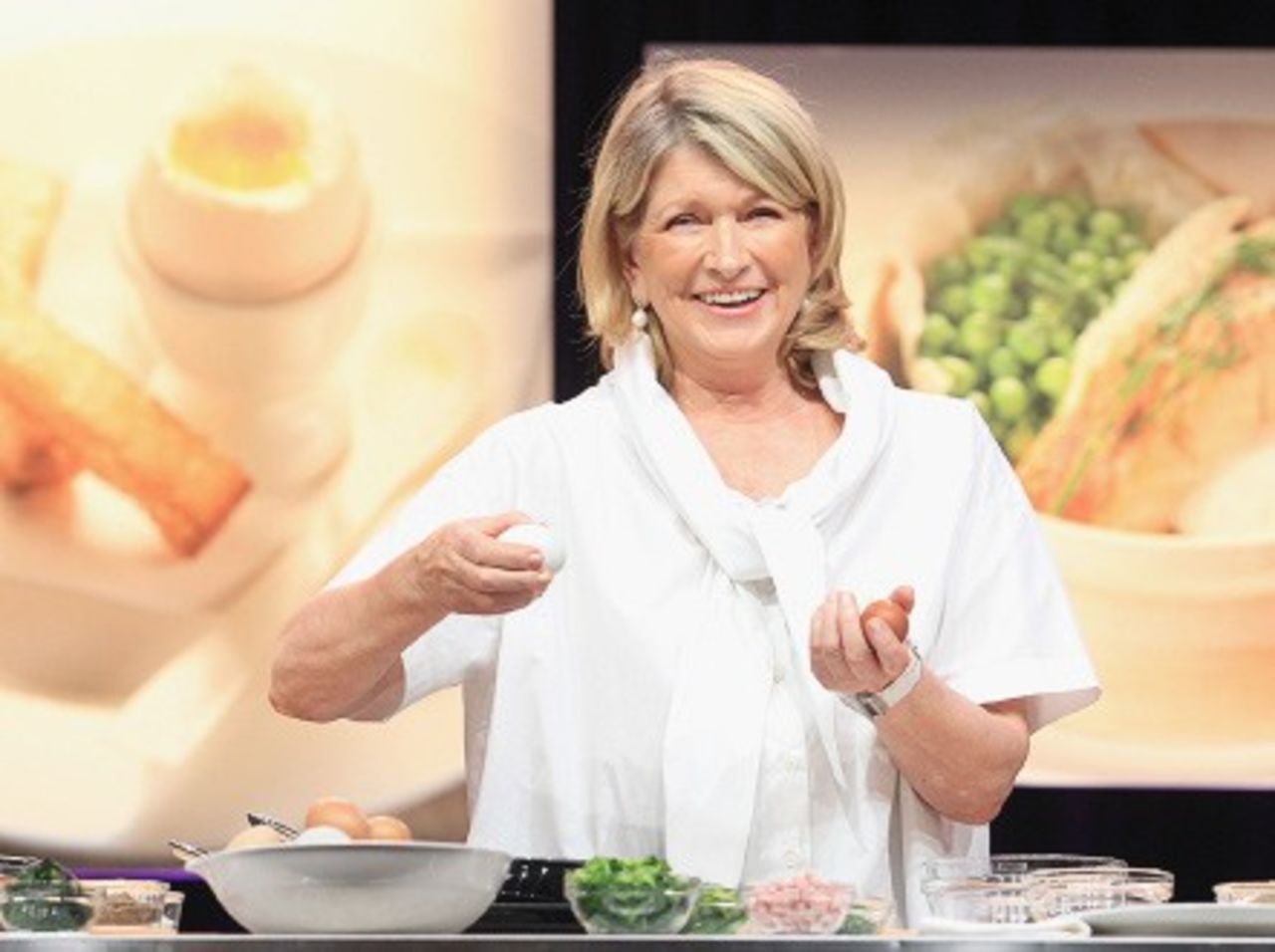 Martha Stewart demonstrates her cooking skills onstage last year in California.