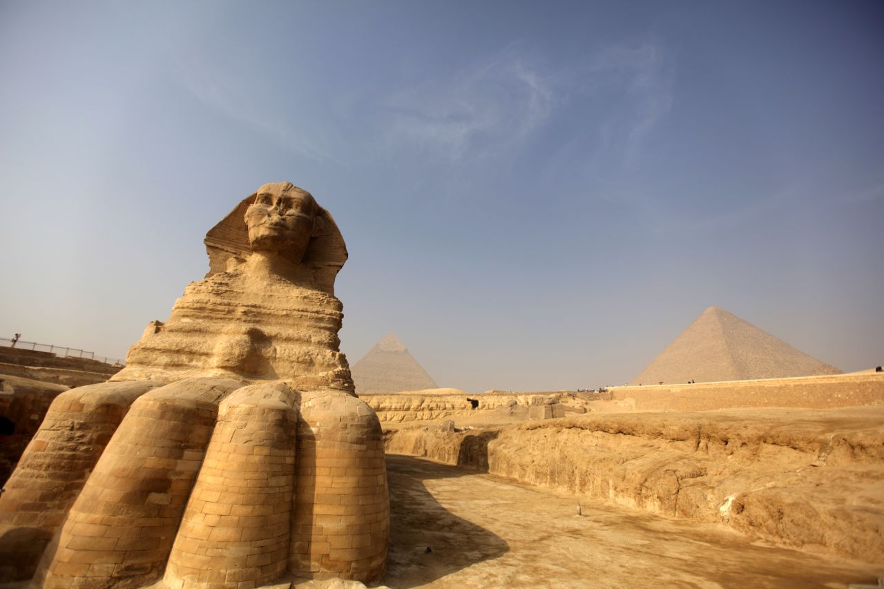 The site includes the Great Sphinx of Giza, built during the reign of Pharaoh Khafra.