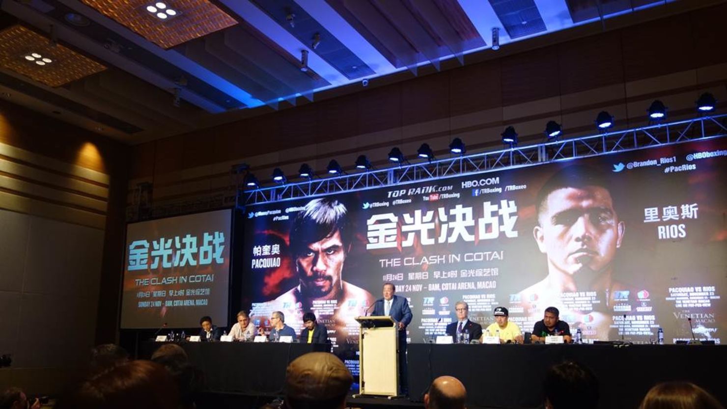 Boxing promoter Bob Arum promotes  the November 24  fight between Manny Pacquiao and Brandon Rios.