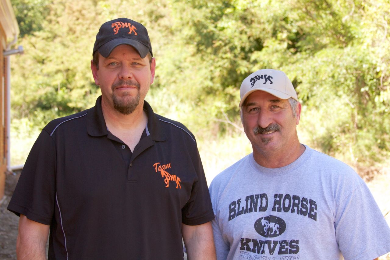 After visiting a knife show, L.T. Wright and Dan Coppins were inspired to start their own hand-crafted cutlery business called Blind Horse Knives. 