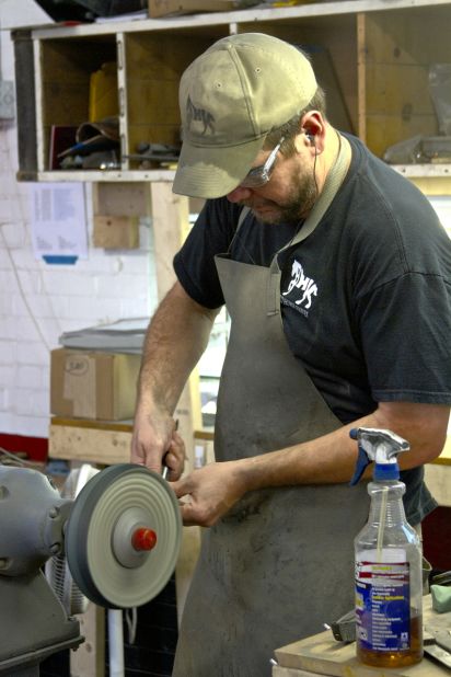 The duo employs a team to help them handcraft their knives in Ohio.