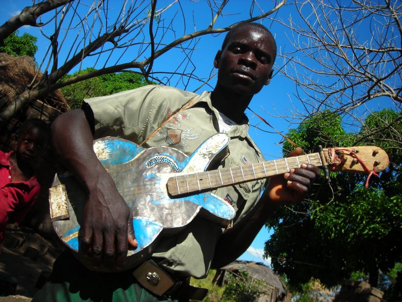 Completely self-taught, they use DIY instruments such a home-made guitar built from scrap metal.
