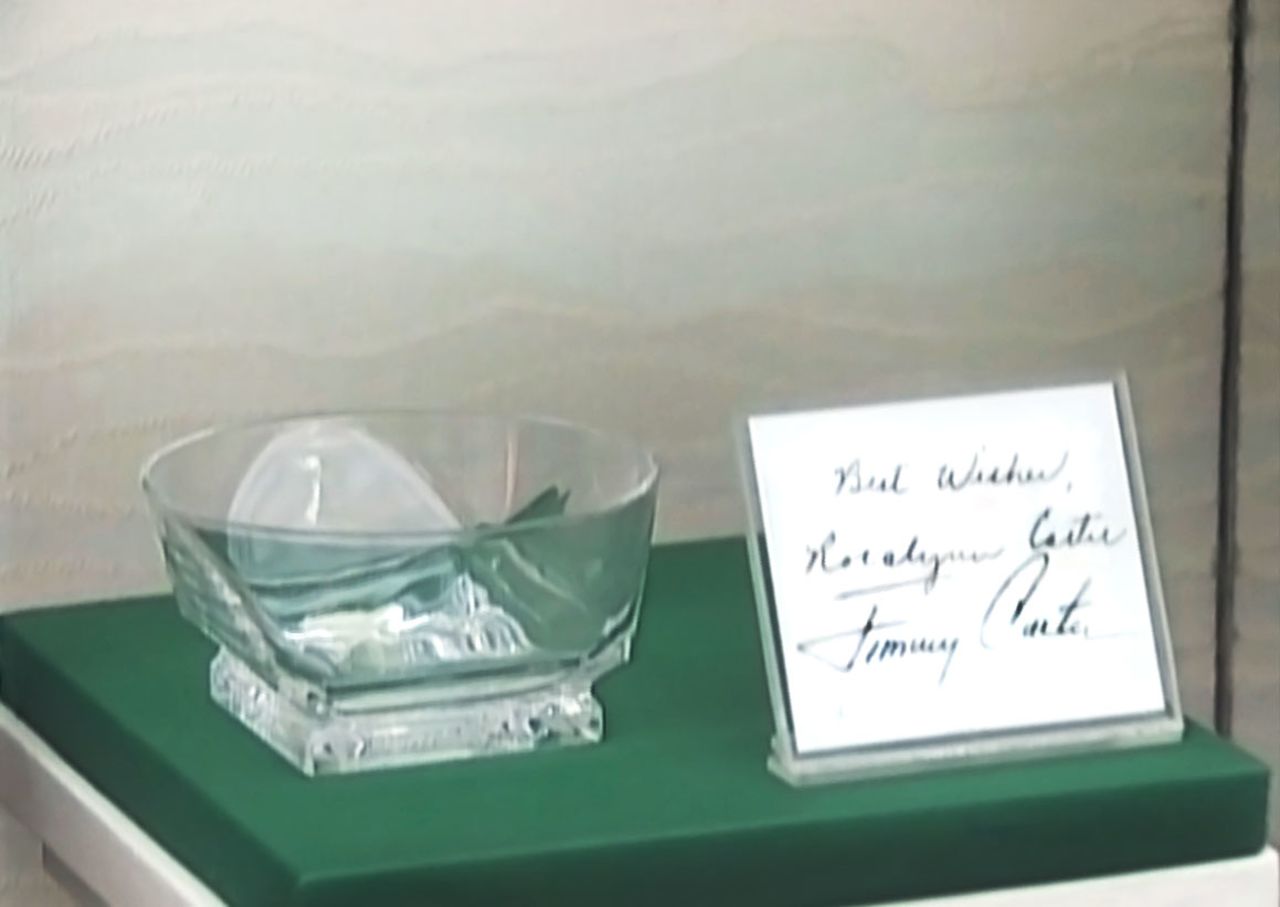 Former U.S. President Jimmy Carter's gift to Kim Jong Il in 1994 might have had another life as an oversized ashtray.