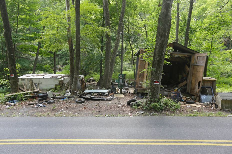 The property of shooting suspect Rockne Newell is seen on August 6 in Saylorsburg.
