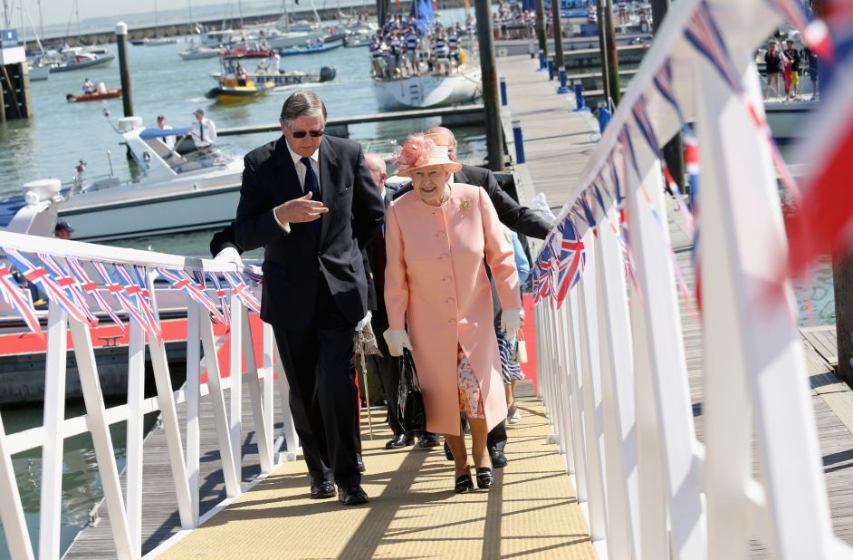 Britain's Queen Elizabeth II during a visit to the Royal Yacht Squadron clubhouse last year. She might be a patron, but that doesn't mean she's a member. But all that could be about to change...