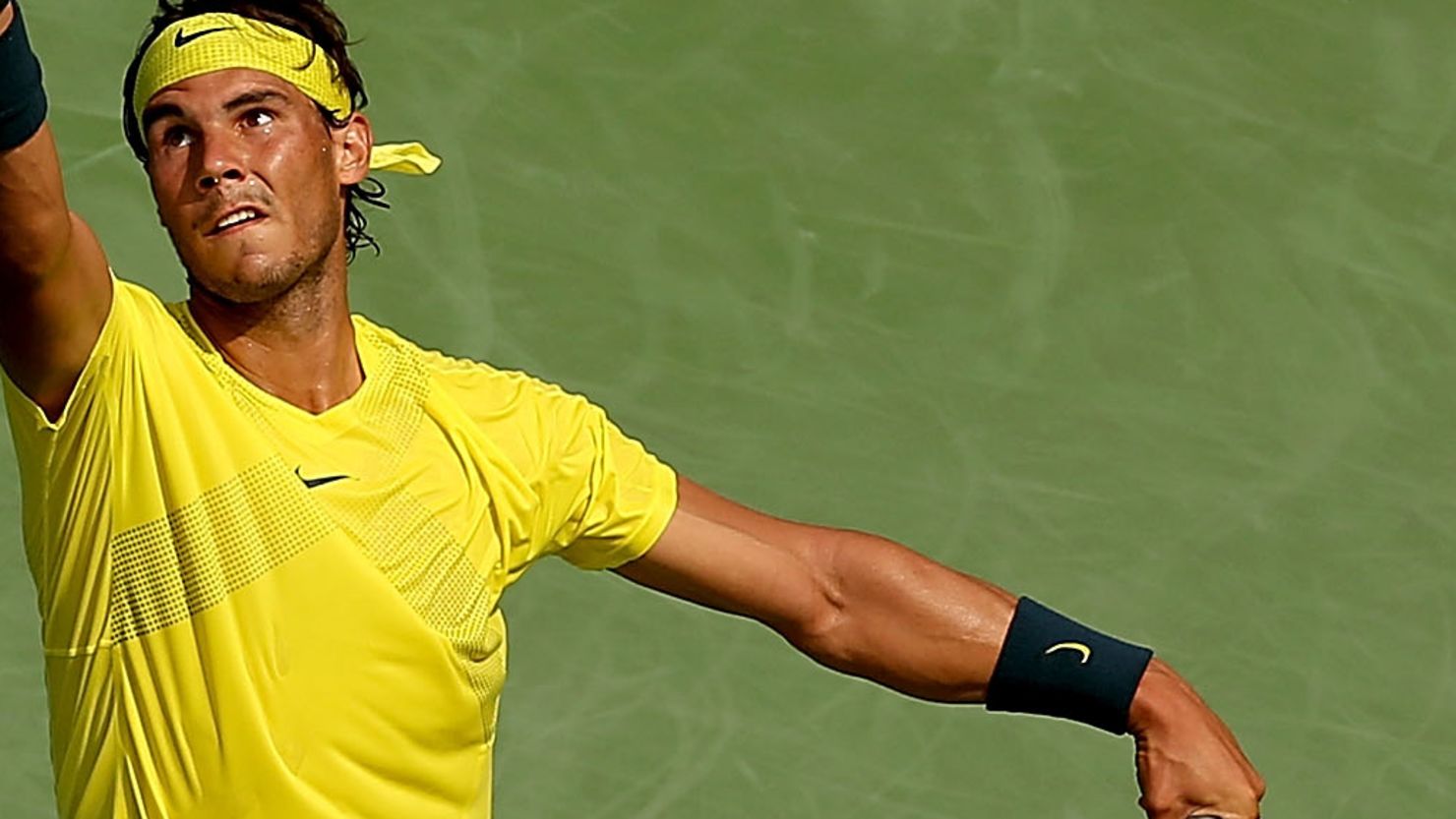 Former world No. 1 Rafael Nadal was playing for the first time since losing in the first round at Wimbledon.