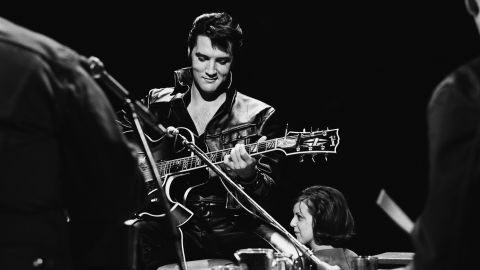 Elvis performs during his 1968 comeback special on NBC.