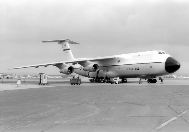 Zero-One-Four displays its original paint scheme at Rhein-Main Air Base, Germany, in April, 1974. This C-5 went on to serve the U.S. military for 39 more years. 