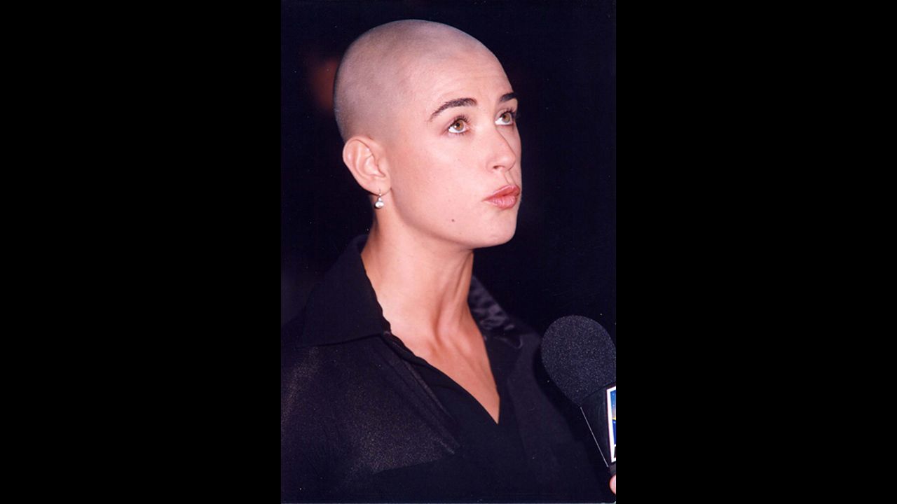 Demi Moore, too, isn't afraid to lose her strands for her job. When she starred in 1997's "G.I. Jane," the actress parted ways with her lustrous locks in favor of a completely shaved -- and thereby, more believable -- head.
