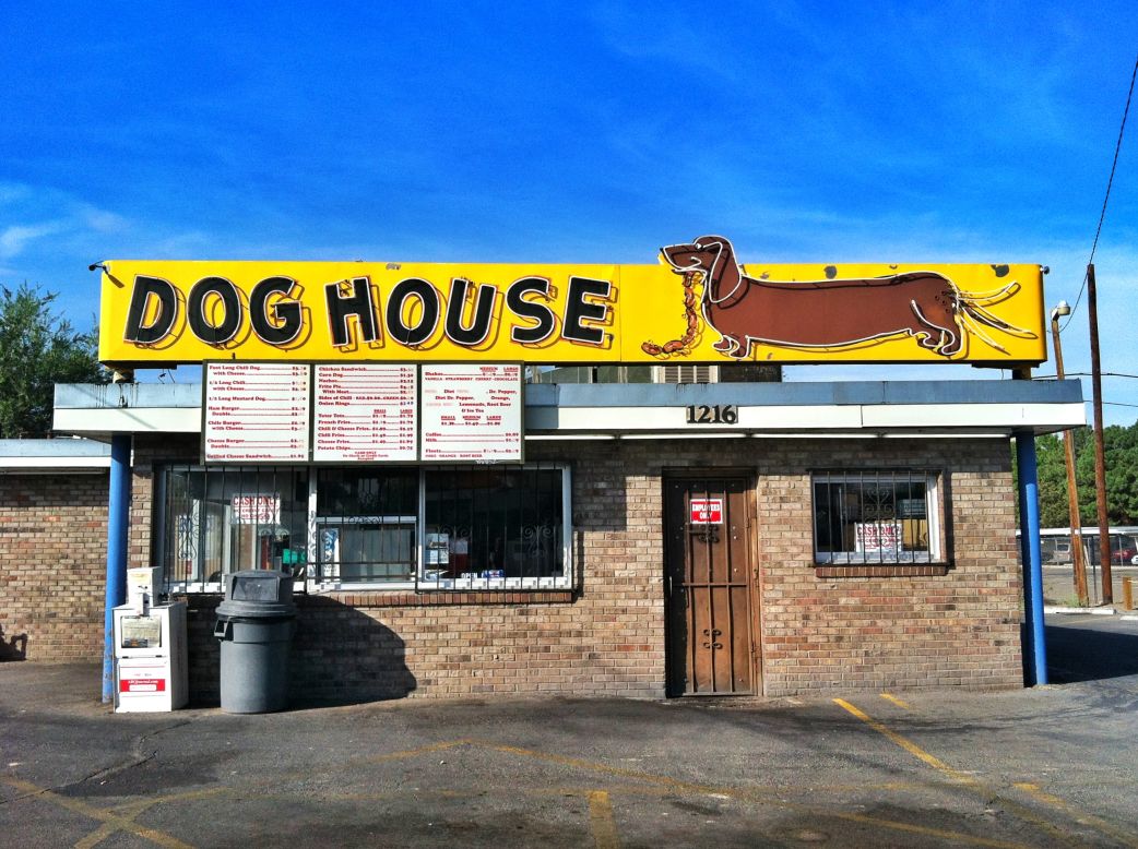 "Breaking Bad" fans will recognize this place that Jesse Pinkman visits several times on the show. For nearly 60 years, this relic of an eatery has been serving up burgers, tater tots, foot-long chili cheese dogs and Frito pies. 