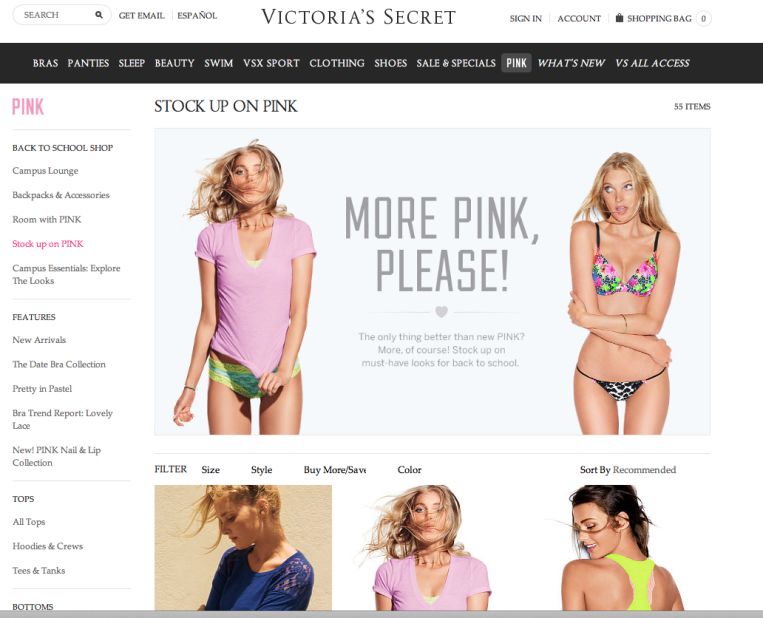 Some parents complain that <a href="http://money.cnn.com/2013/03/27/news/companies/victorias-secret-underwear-ad/index.html">Victoria's Secret's "PINK" line</a> is marketed to appeal to tweens. Victoria's Secret counters that the lingerie and lounge-wear are made for college-age women.
