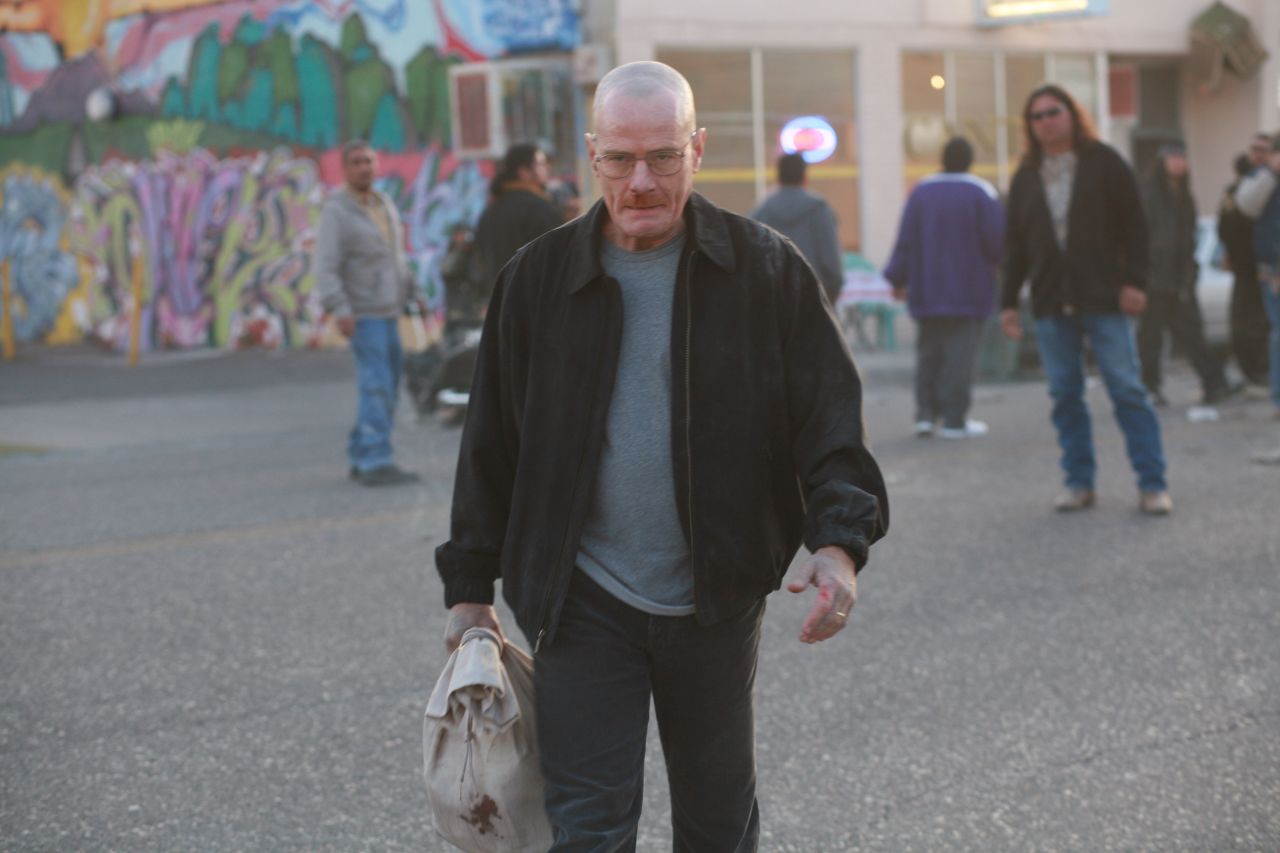 This scene from Season 1 offers one of the first glimpses into how smart and ruthless Walter White (Cranston) can be when cornered. Here, Walt leaves with a bag of cash after igniting an explosion at the lair of Tuco, a midlevel meth dealer.