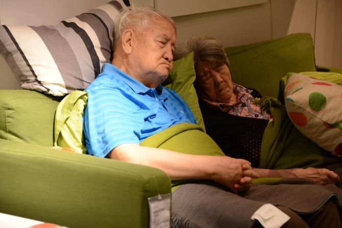 As record temperatures hit China, an Ikea store in Beijing has seen a surge in interest from citizens looking for air-conditioning, comfortable sofas and a good nap. Shanghai experienced its hottest July in 140 years with temperatures as high as 40.8 C. At least 10 Shanghai residents have reportedly died from heat stroke this summer. 