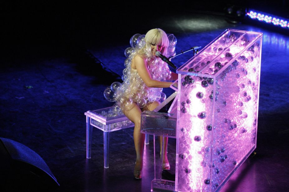 Lady Gaga performs at the Grammy Celebration Concert Tour in 2009.