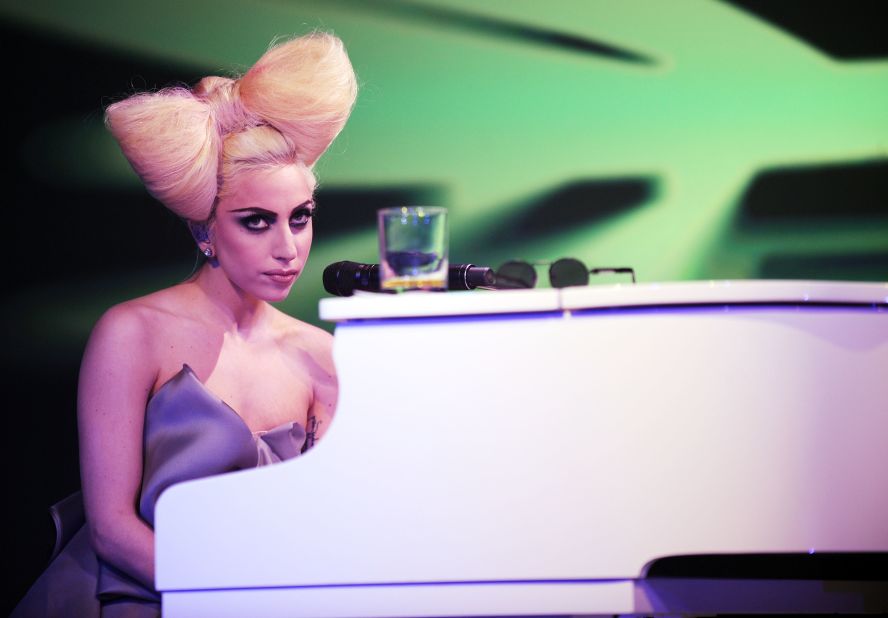 Lady Gaga performs at the 2009 launch of music video website VEVO in New York.