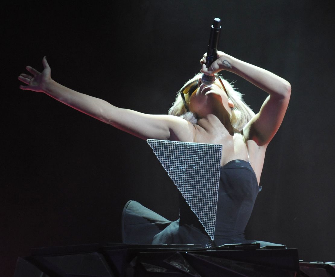 Lady Gaga performing on her Fame Ball Tour in 2009 in Los Angeles.