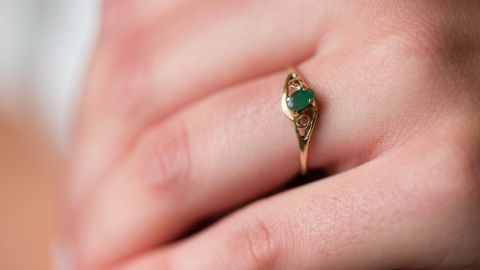 Alison Spann wears a ring her father had made for her mother. EVELIO CONTRERAS/CNN