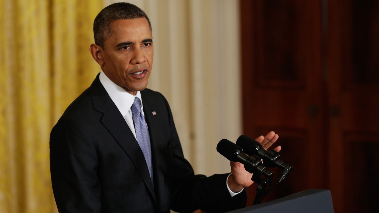 WASHINGTON, DC - AUGUST 09: U.S. President Barack Obama speaks during a press conference in the East Room of the White House on August 9, 2013 in Washington, DC. Obama addressed questions about the National Security Agency data collection among other topics. (Photo by Win McNamee/Getty Images)
