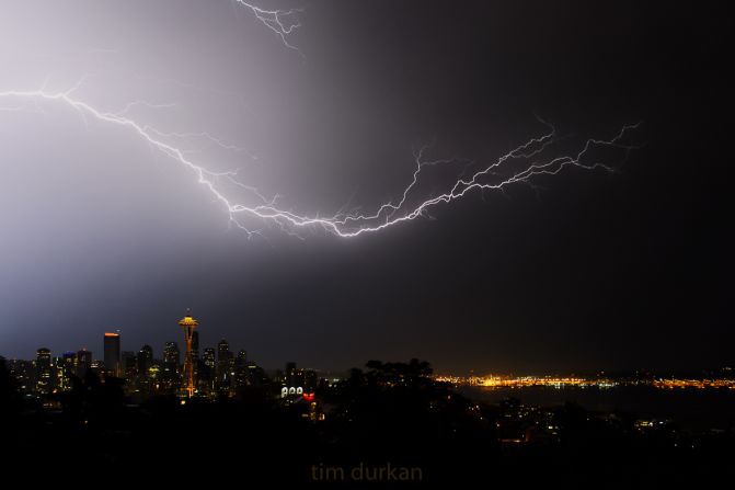 When Seattle was pummeled with a severe electrical storm in August 2013, "all of us photographers stood and watched in amazement," said <a href="http://ireport.cnn.com/docs/DOC-1018445">Tim Durkan. </a>He took this photo from Kerry Park in the Queen Anne neighborhood.