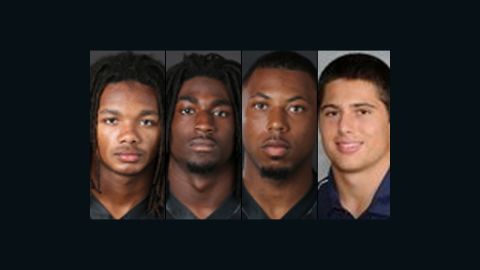 From left, Brandon Banks, 19, of Brandywine, Maryland; Corey Batey, 19, of Nashville; Jaborian McKenzie, 19, of Woodville, Mississippi; and Brandon Vandenburg, 20, of Indio, California; have been charged with with five counts of aggravated rape and two counts of aggravated sexual battery according to the Nashville Metropolitan Police Department.