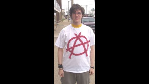 In 2004, Timothy Gies, a senior at Bay City Central High School in Michigan, was <a href="http://www.cnn.com/2005/US/08/12/style.rules/">suspended several times</a> for wearing shirts and sweat shirts with anarchy symbols, peace signs, upside-down American flags and an anti-war quote from Albert Einstein.
