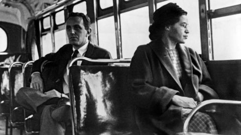 Rosa Parks became an inspiration for the modern civil rights movement when she was arrested in Montgomery, Alabama, on December 1, 1955, after refusing to give up her seat to a white passenger on a city bus. For 381 days, African-Americans boycotted public transportation to protest Parks' arrest and, in turn, segregation laws. The boycott led to a 1956 Supreme Court ruling desegregating public transportation in Montgomery. Soon after, Parks was photographed near the front of a bus in what became an enduring image of the civil rights movement.