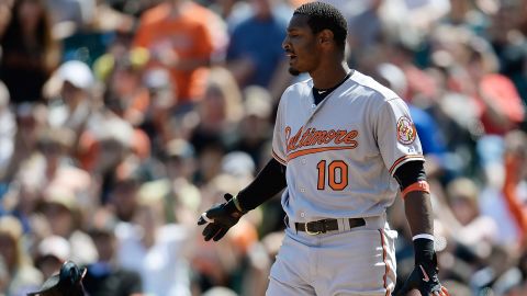 Baltimore's Adam Jones reacted angrily on Twitter after a banana landed near him during Sunday's game against San Francisco.