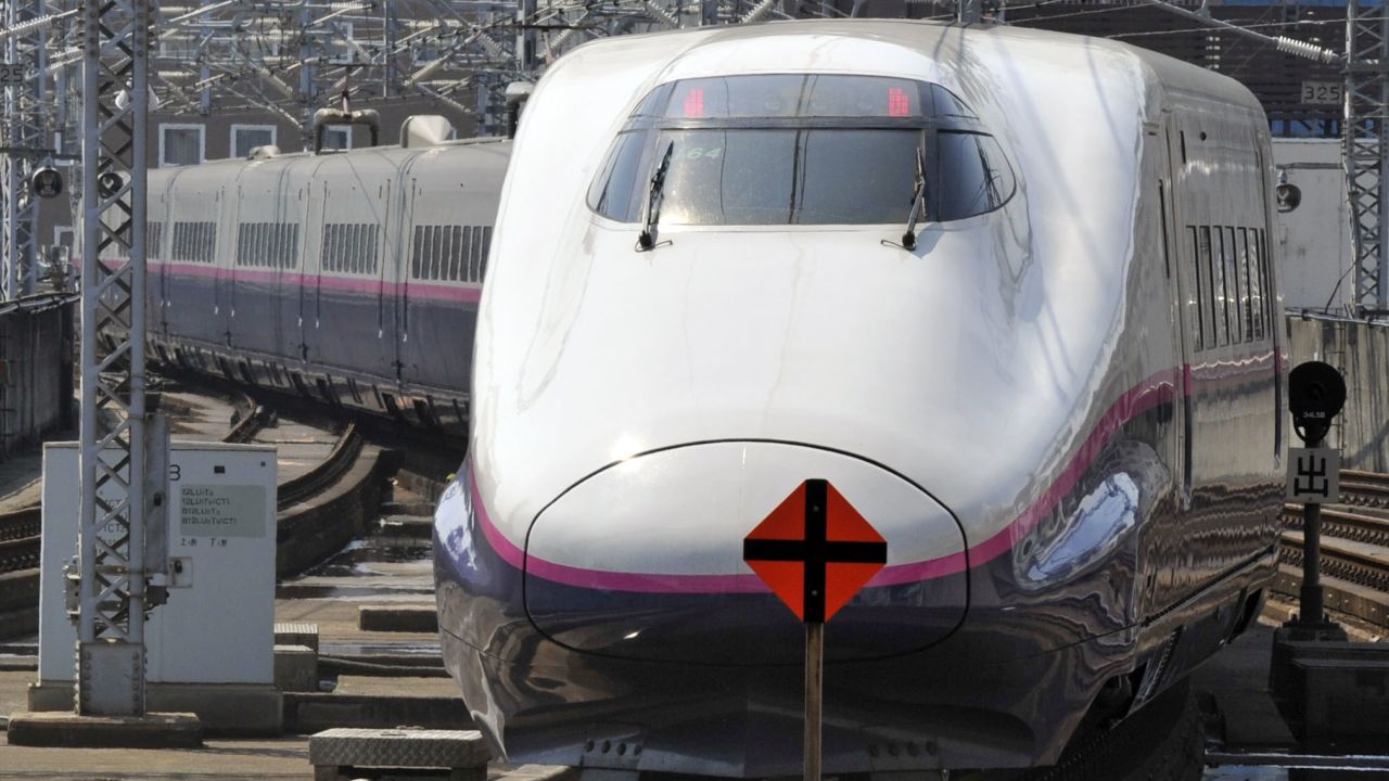 A Shinkansen bullet train pictured in Tokyo.