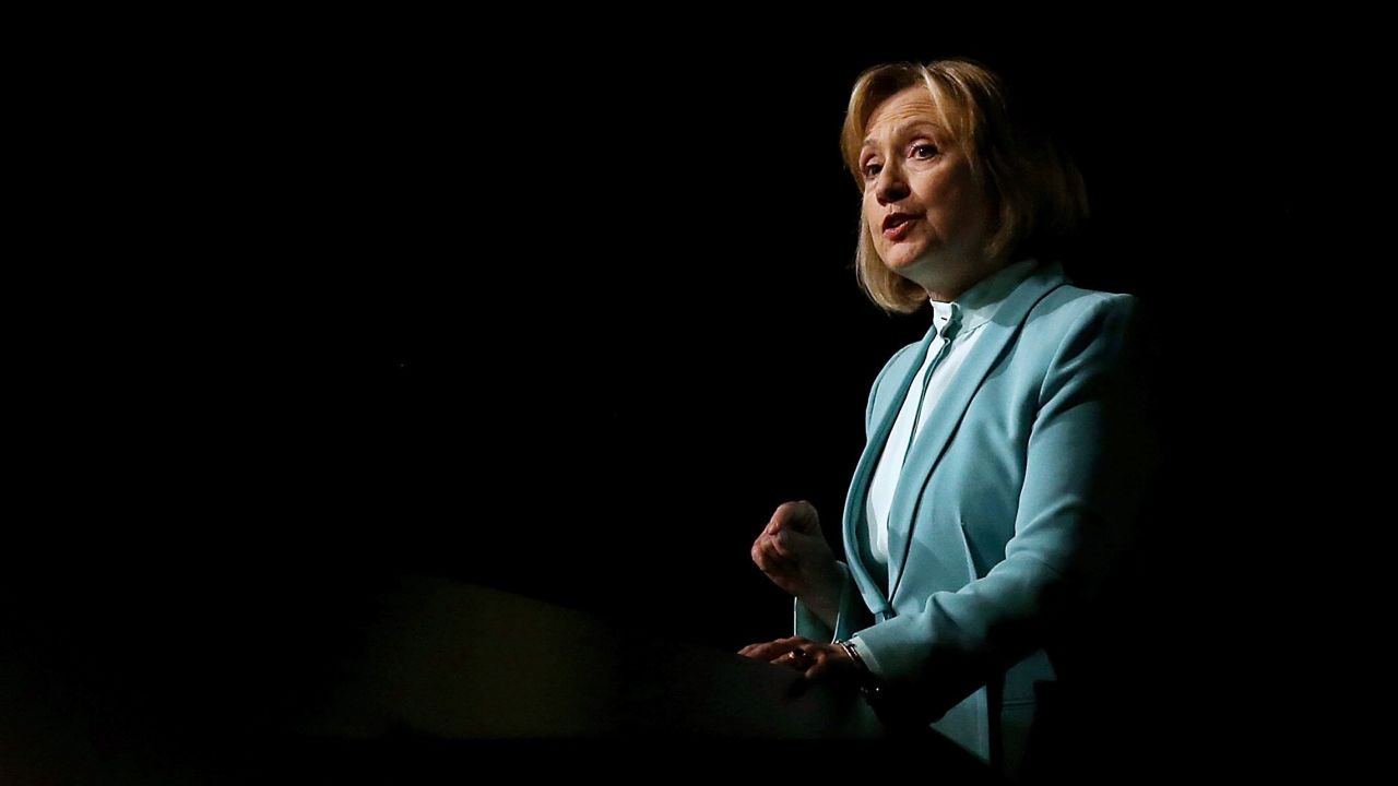 Former Secretary of State Hillary Clinton delivered a pointedly political speech to the American Bar Association's annual meeting on Monday.
