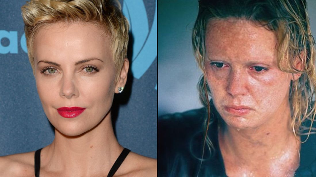 Charlize Theron gained about 30 pounds and wore crooked prosthetic teeth for her transformation into serial killer Aileen Wuornos in 2003's "Monster." She won a best actress Oscar.