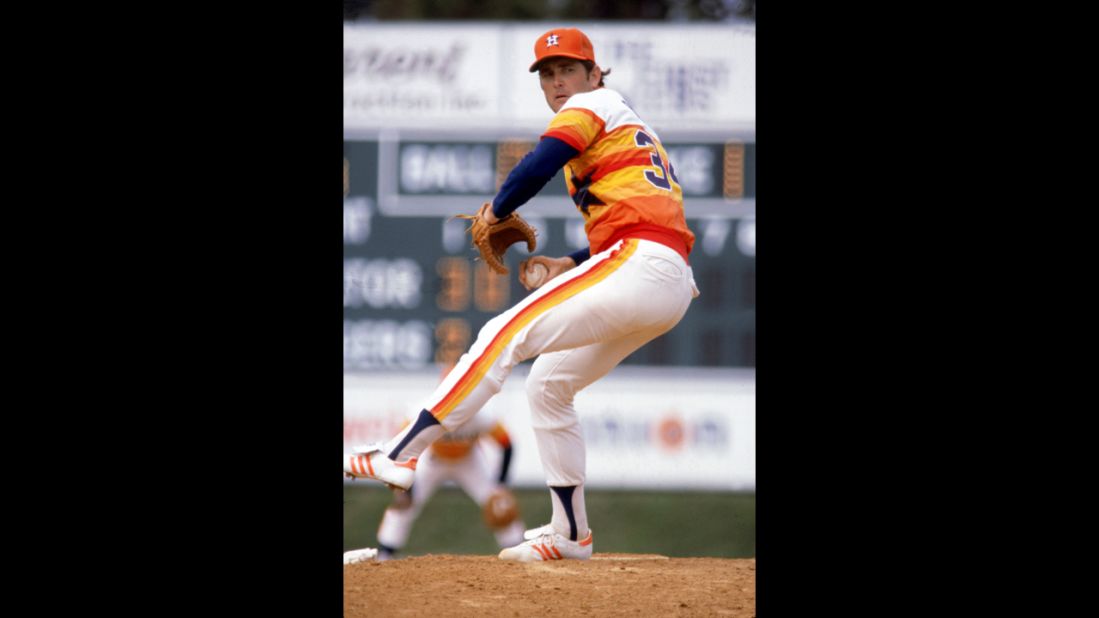 Houston's Nolan Ryan pitches during a Major League Baseball game in 1980. Ryan, baseball's all-time strikeout leader, went on to become the principal owner and CEO of the Texas Rangers.