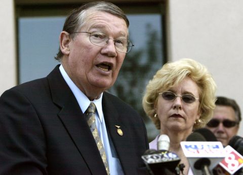 Former U.S. Rep. Randy "Duke" Cunningham, R-California, was sentenced to eight years in prison in 2006 after he was convicted of collecting $2.4 million in homes, yachts, antique furnishings and other bribes on a scale unparalleled in the history of Congress.