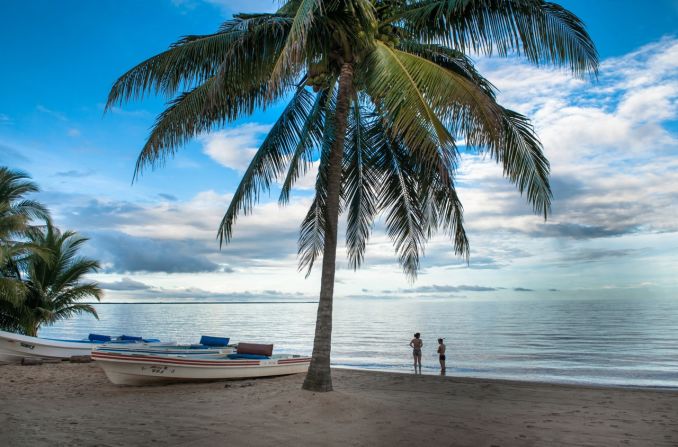 The Garífuna village of Hopkins has a near five-mile stretch of sand, with few people in sight at any one time. No vendors and no noise, aside from the sound of distant drums.