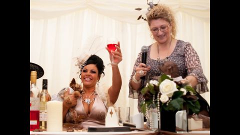 Louise Harris, 32, organized Britain's most expensive dog wedding. Louise invited 80 guests to the lavish ceremony to watch her dog Lola tie the knot with Mugly in 2005.