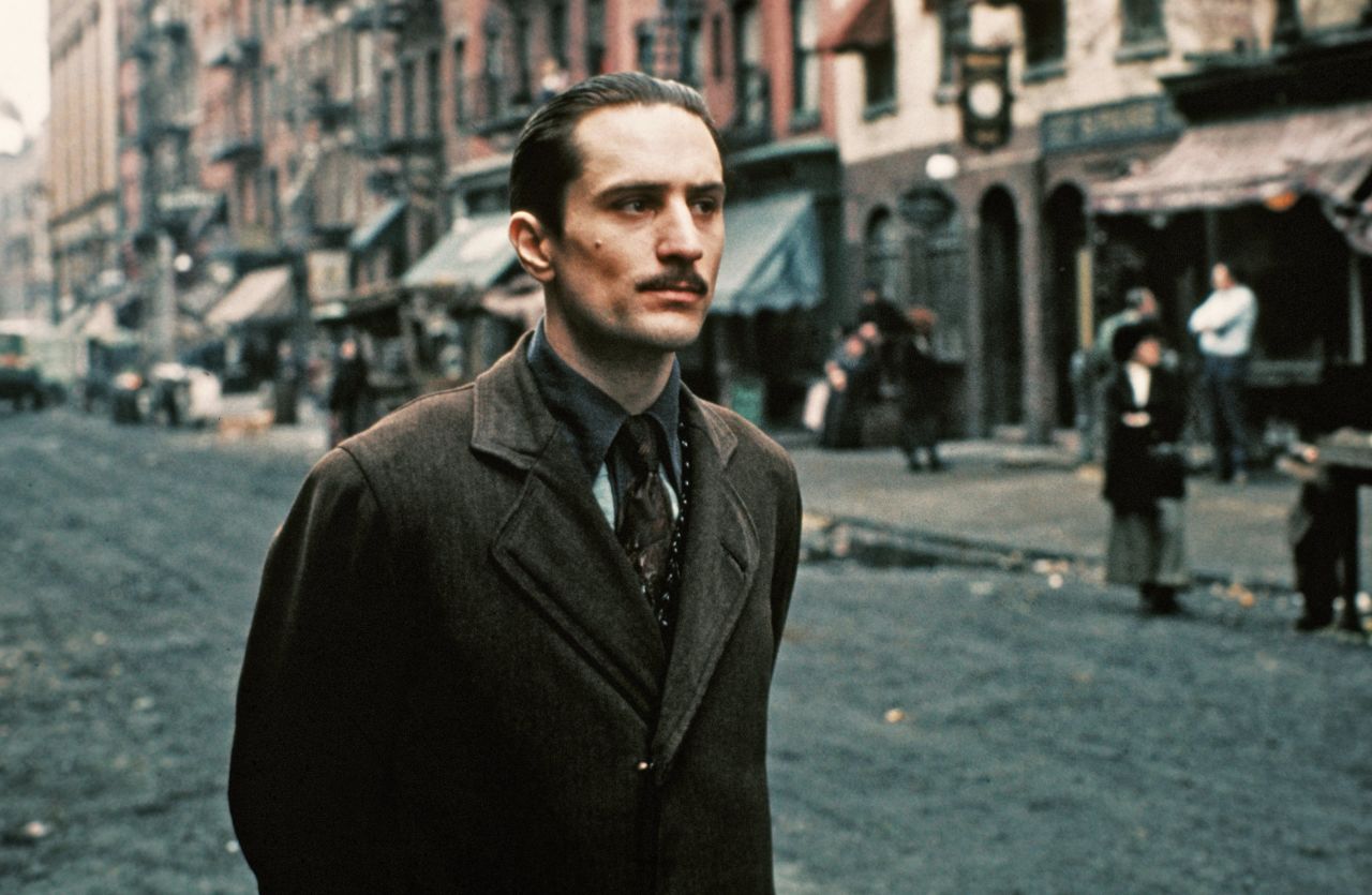 De Niro performs a scene in "The Godfather Part II" in 1974 in New York. The actor won his first Oscar, for best supporting actor, for his performance as the young Vito Corleone.