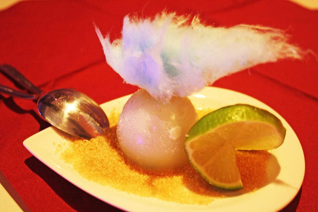 Caipirinha with candy floss.