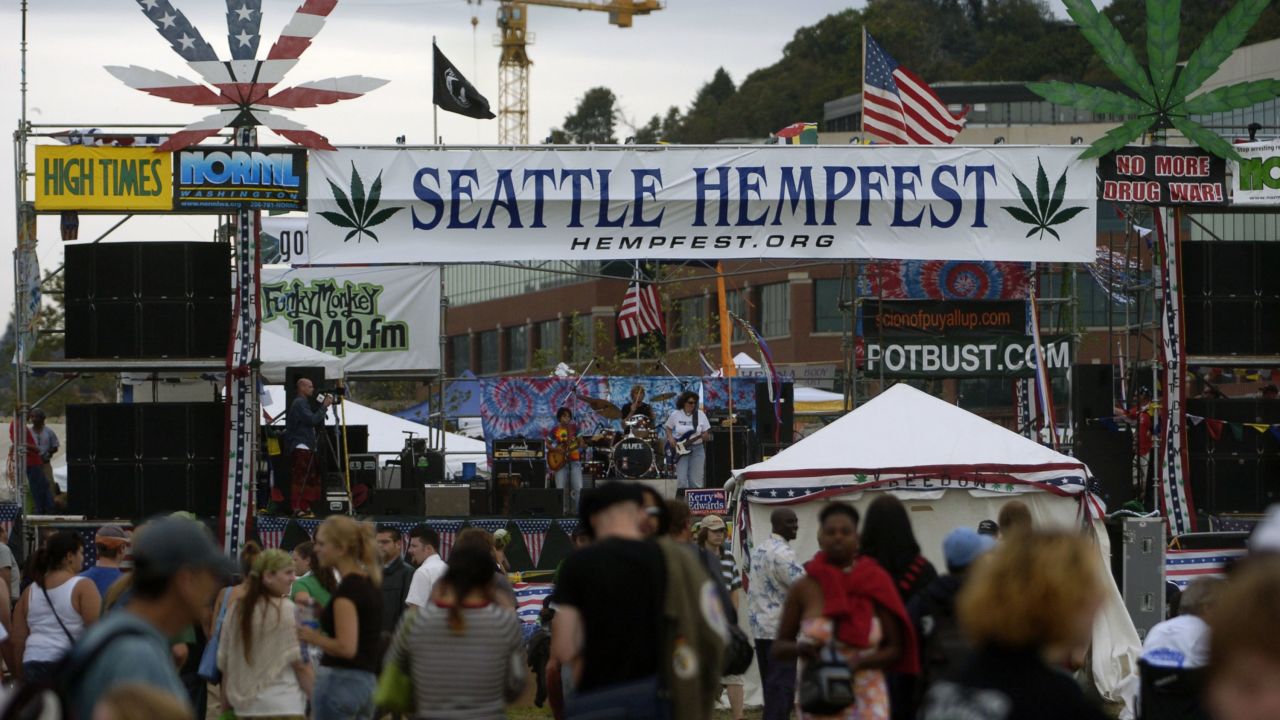 Police will attend the Seattle Hempfest, pictured in 2004, to hand out Doritos and marijuana literature Saturday.