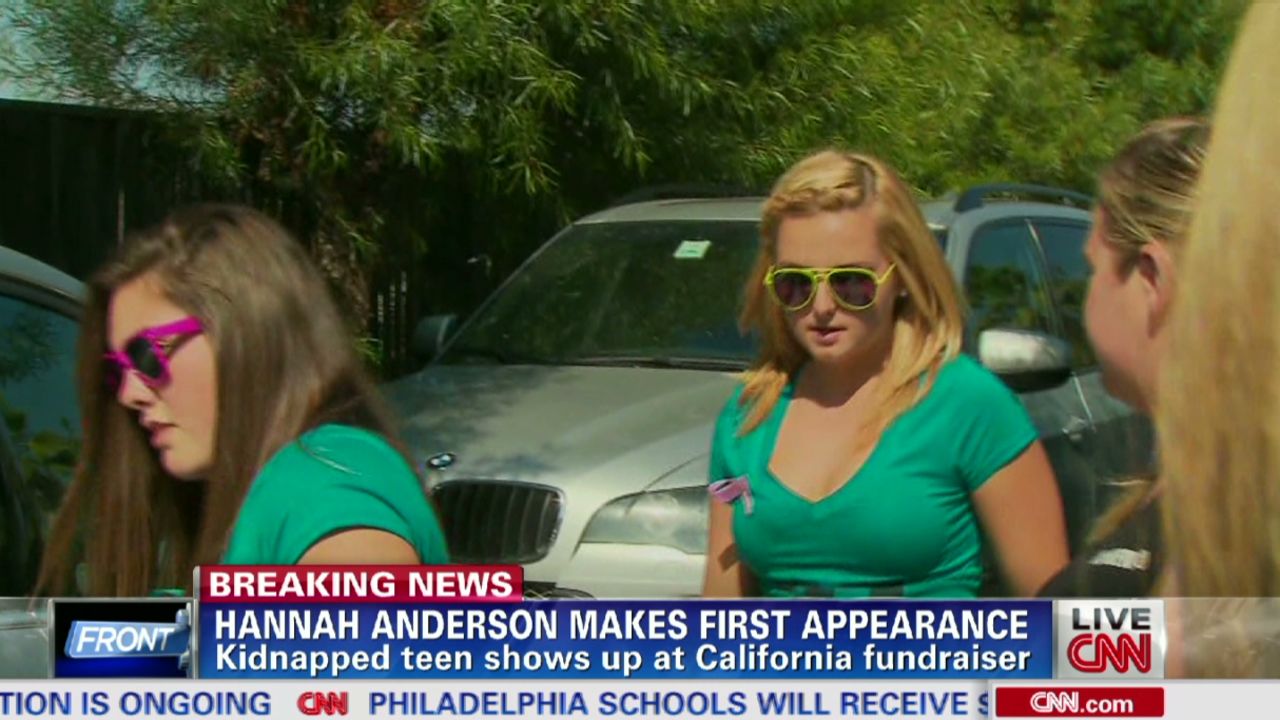 Hannah Anderson arrives at a fundraiser in Lakeside, California. Media were invited to the event but were not allowed inside.