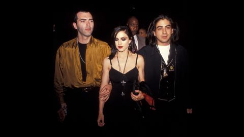 Younger brother Christopher Ciccone, left, Madonna and director Alek Keshishian attend the "Truth or Dare" premiere in Los Angeles on May 6, 1991.