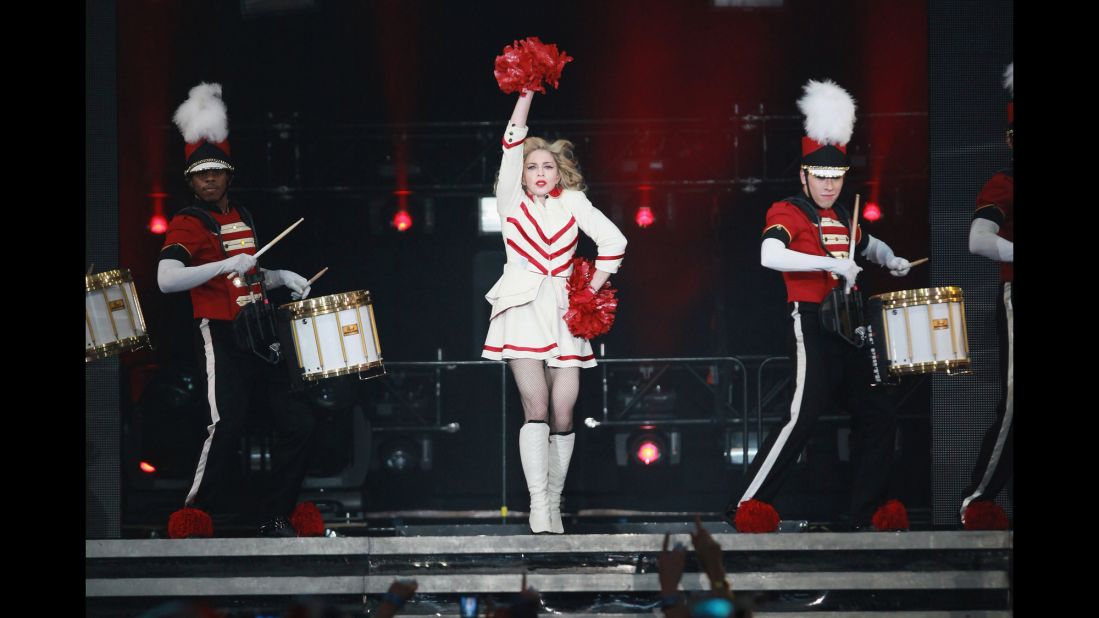 Madonna performs during the "MDNA" tour at Madison Square Garden in New York on November 12, 2012. 