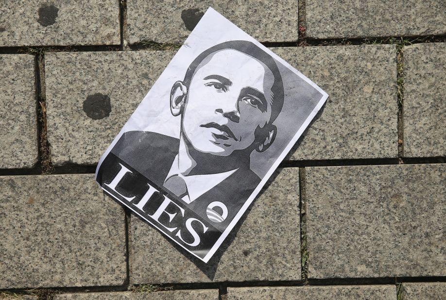 A poster of President Obama from a protest by activists who oppose the data spying programs of the NSA. The Washington Post reported that <a href="http://www.washingtonpost.com/world/national-security/nsa-broke-privacy-rules-thousands-of-times-per-year-audit-finds/2013/08/15/3310e554-05ca-11e3-a07f-49ddc7417125_story.html?wpmk=MK0000203" target="_blank" target="_blank">the NSA had broken its own permissive rules</a> on surveillance thousands of times each year since 2008. Privacy advocates are demanding that the U.S. government not trample privacy for the sake of security. 