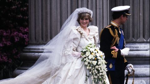 Diana and Charles wed on July 29, 1981. Here the prince and princess leave St. Paul's Cathedral.