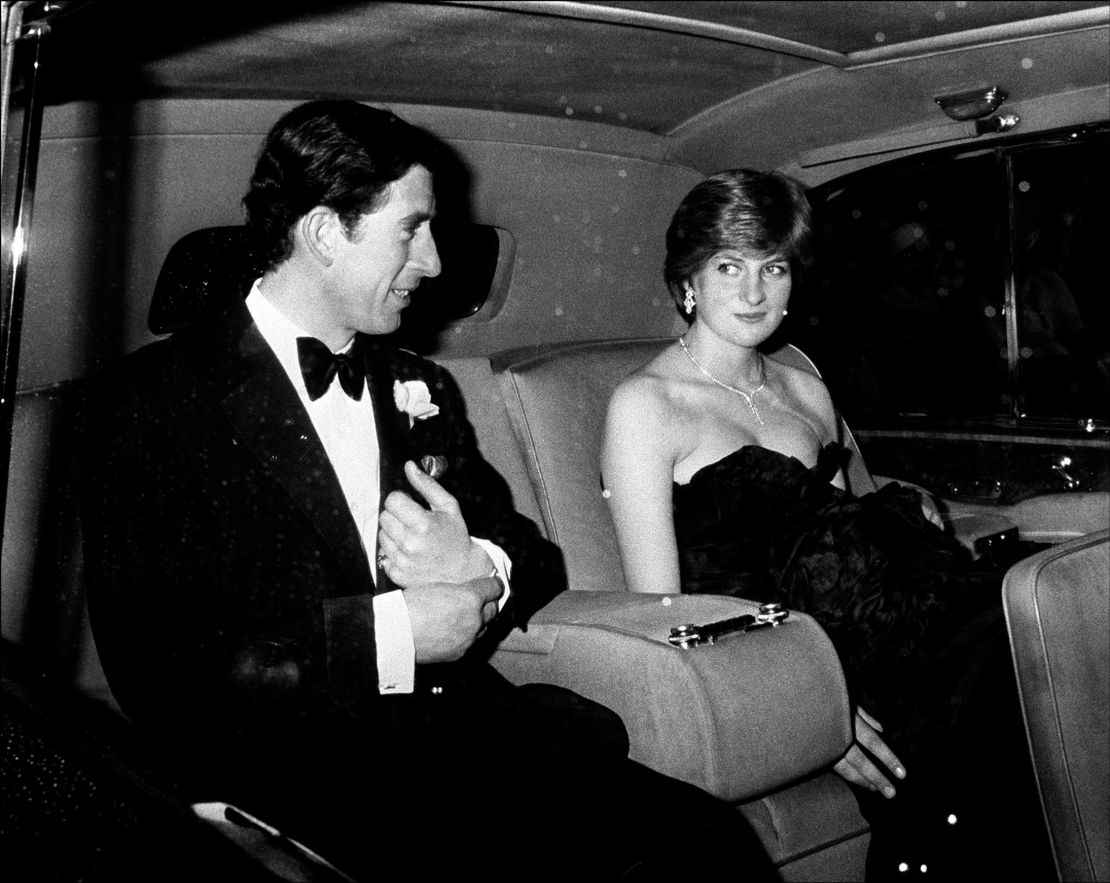 Prince Charles and Diana arrive at Goldsmith Hall in London for a charity recital in March 1981. 